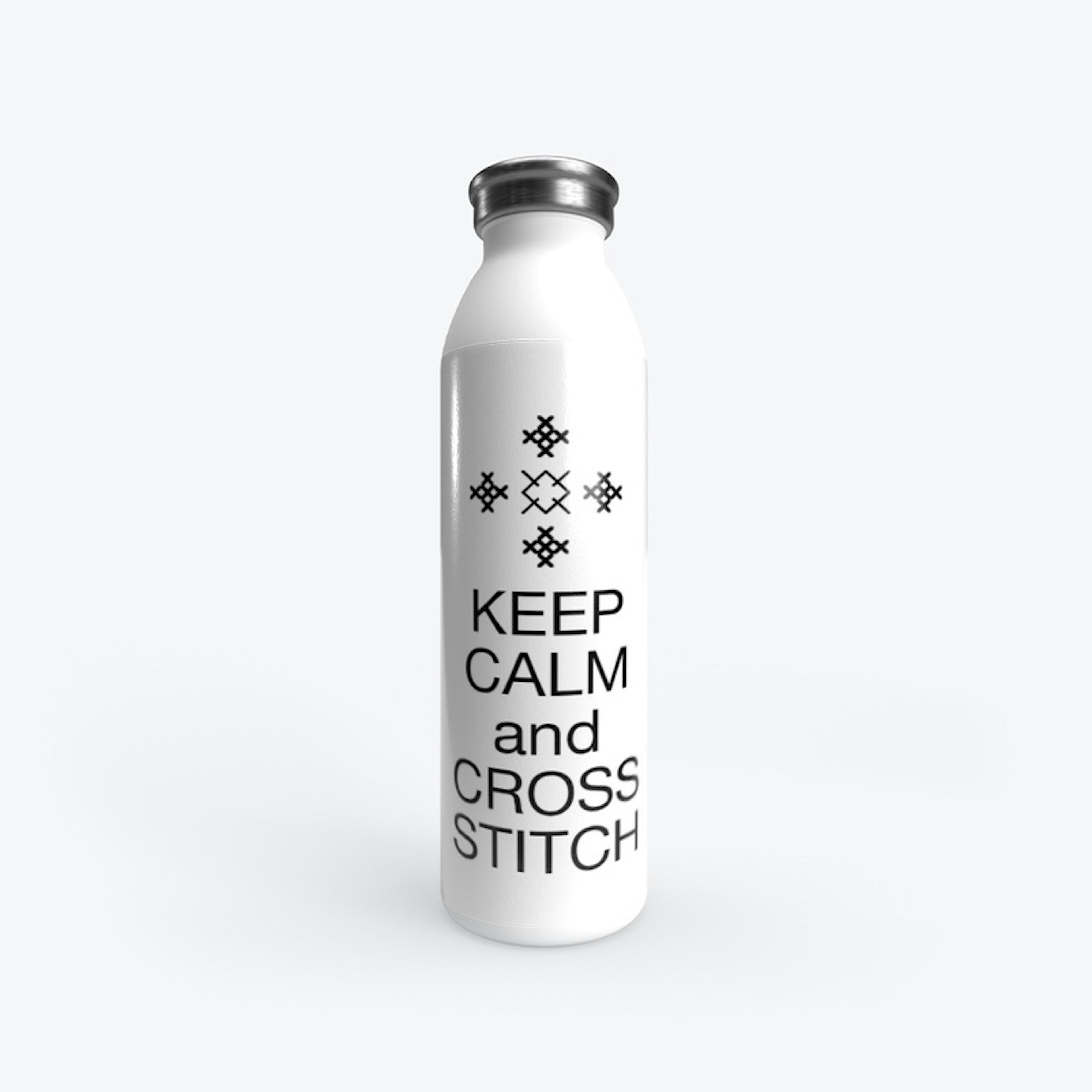 Keep Calm and Cross Stitch Water Bottle